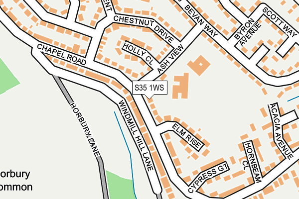 S35 1WS map - OS OpenMap – Local (Ordnance Survey)