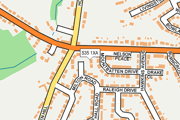 S35 1XA map - OS OpenMap – Local (Ordnance Survey)