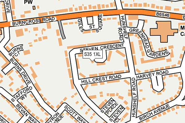S35 1XL map - OS OpenMap – Local (Ordnance Survey)