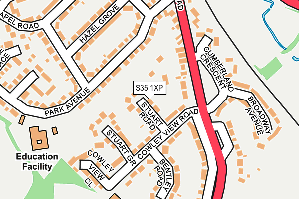 S35 1XP map - OS OpenMap – Local (Ordnance Survey)