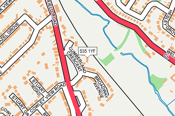 S35 1YF map - OS OpenMap – Local (Ordnance Survey)
