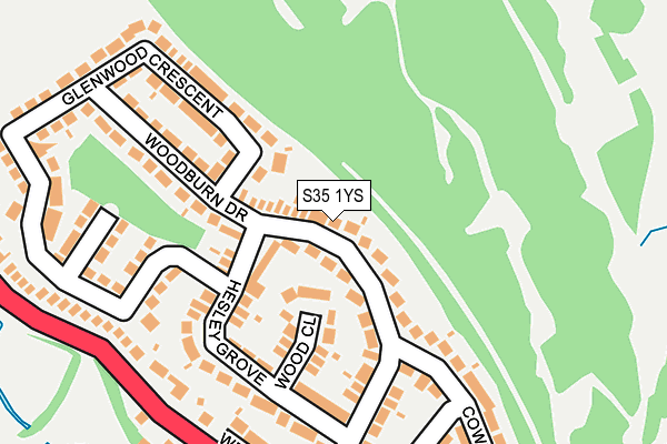 S35 1YS map - OS OpenMap – Local (Ordnance Survey)