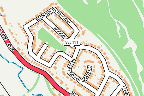 S35 1YT map - OS OpenMap – Local (Ordnance Survey)