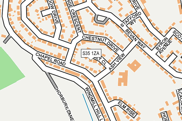 S35 1ZA map - OS OpenMap – Local (Ordnance Survey)