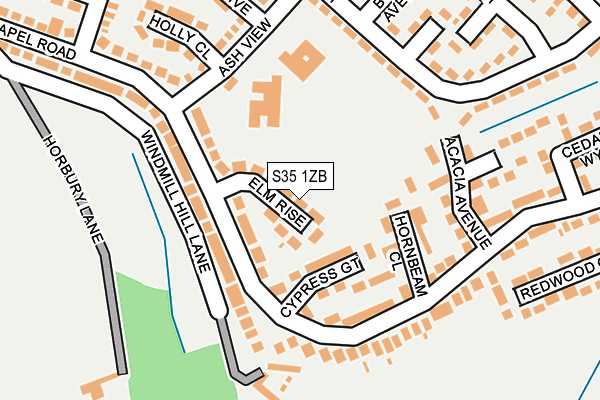 S35 1ZB map - OS OpenMap – Local (Ordnance Survey)