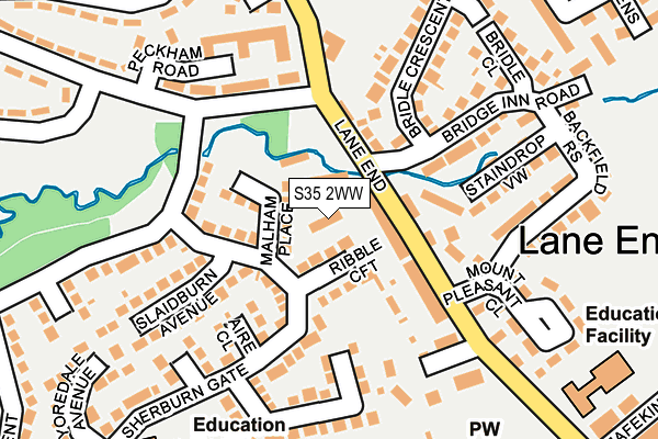 S35 2WW map - OS OpenMap – Local (Ordnance Survey)