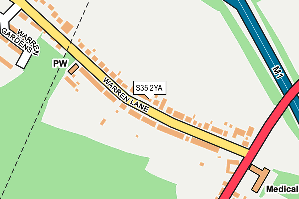 S35 2YA map - OS OpenMap – Local (Ordnance Survey)