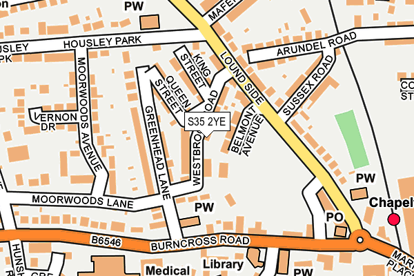 S35 2YE map - OS OpenMap – Local (Ordnance Survey)