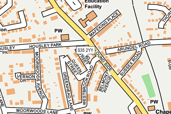 S35 2YY map - OS OpenMap – Local (Ordnance Survey)