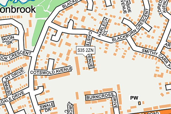 S35 2ZN map - OS OpenMap – Local (Ordnance Survey)