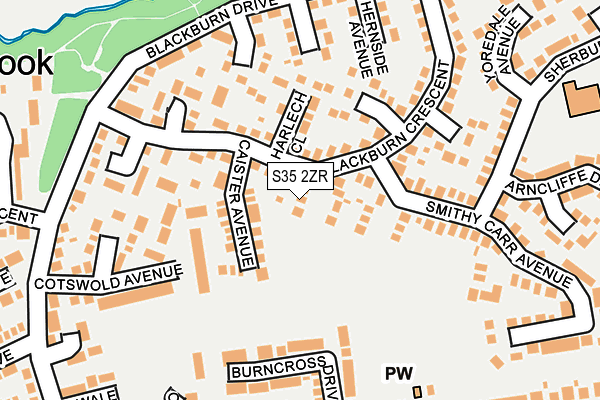 S35 2ZR map - OS OpenMap – Local (Ordnance Survey)