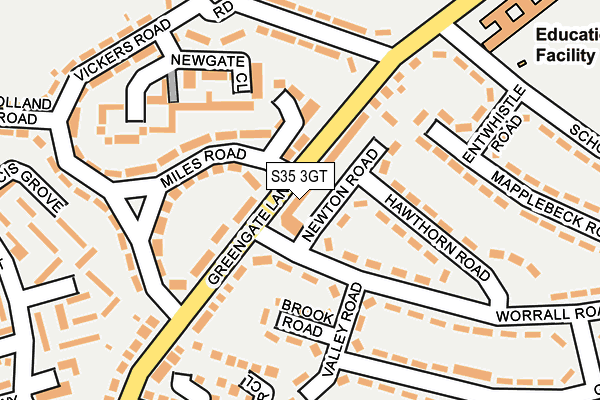 S35 3GT map - OS OpenMap – Local (Ordnance Survey)