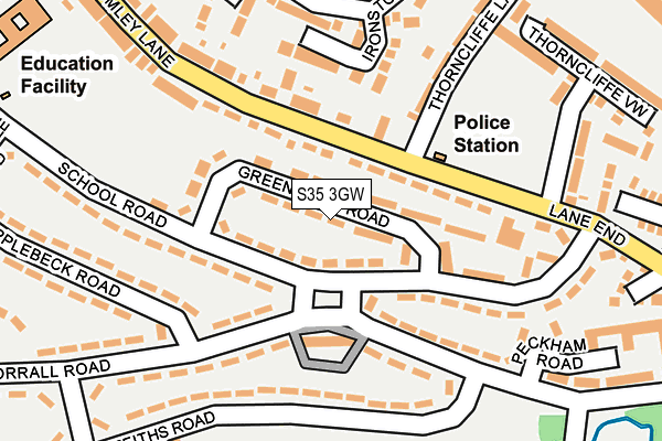 S35 3GW map - OS OpenMap – Local (Ordnance Survey)