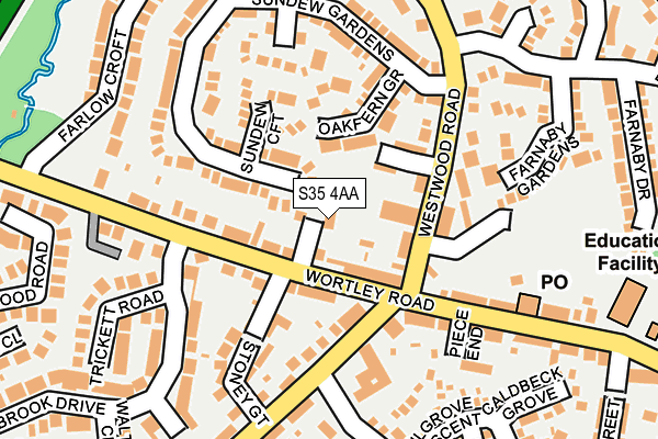 S35 4AA map - OS OpenMap – Local (Ordnance Survey)