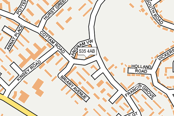S35 4AB map - OS OpenMap – Local (Ordnance Survey)