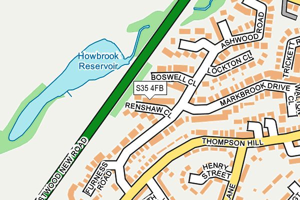 S35 4FB map - OS OpenMap – Local (Ordnance Survey)