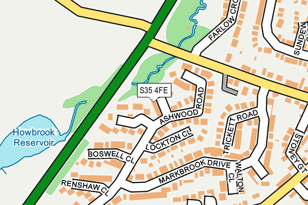 S35 4FE map - OS OpenMap – Local (Ordnance Survey)
