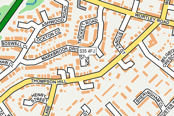 S35 4FJ map - OS OpenMap – Local (Ordnance Survey)