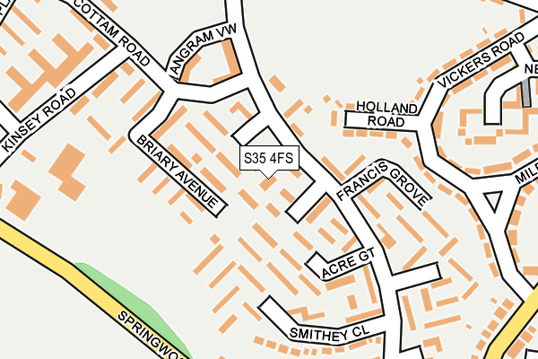 S35 4FS map - OS OpenMap – Local (Ordnance Survey)