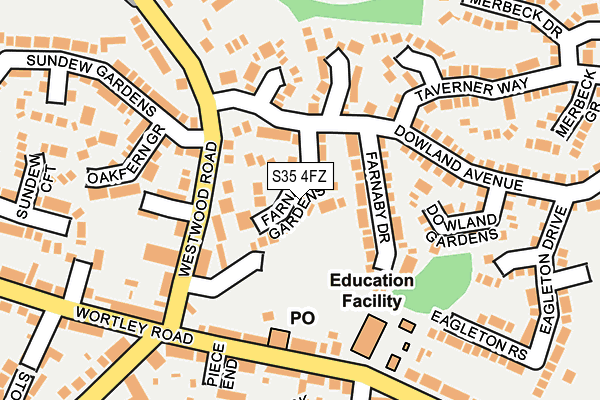 S35 4FZ map - OS OpenMap – Local (Ordnance Survey)