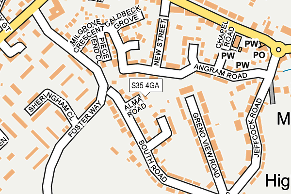 S35 4GA map - OS OpenMap – Local (Ordnance Survey)