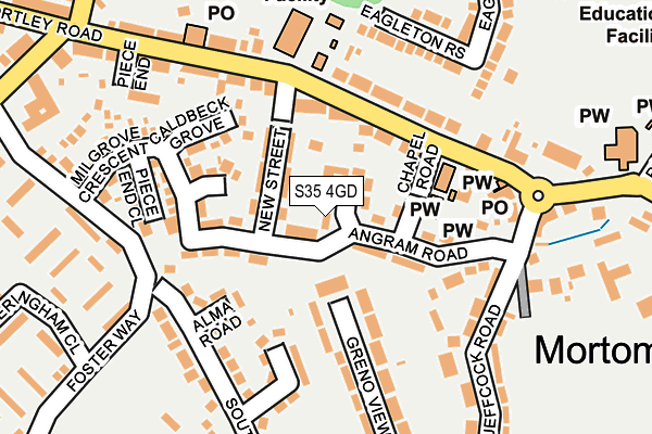 S35 4GD map - OS OpenMap – Local (Ordnance Survey)