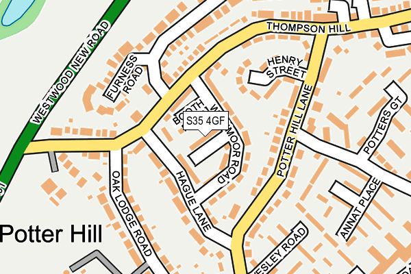 S35 4GF map - OS OpenMap – Local (Ordnance Survey)
