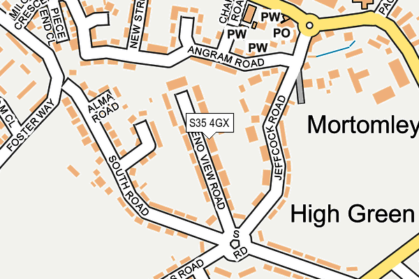S35 4GX map - OS OpenMap – Local (Ordnance Survey)