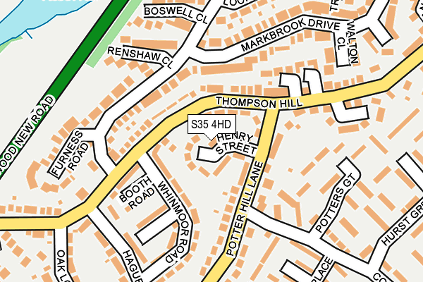 S35 4HD map - OS OpenMap – Local (Ordnance Survey)