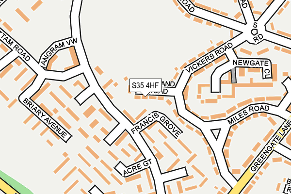 S35 4HF map - OS OpenMap – Local (Ordnance Survey)