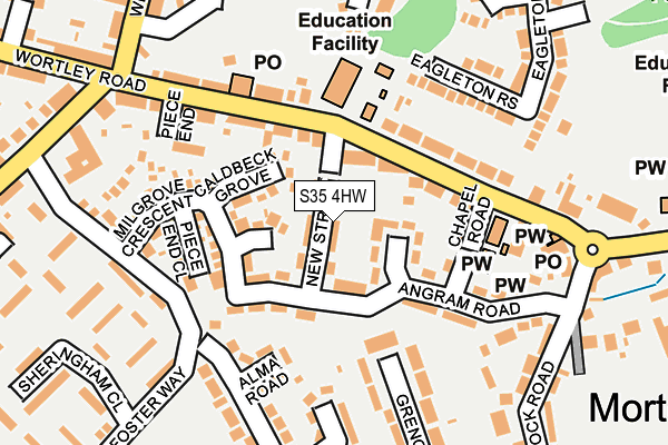 S35 4HW map - OS OpenMap – Local (Ordnance Survey)