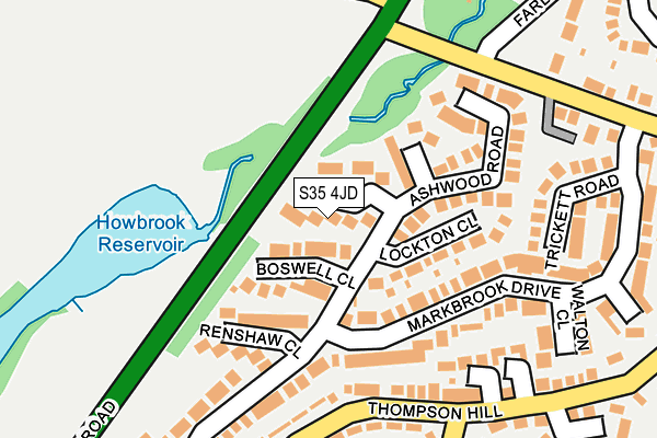 S35 4JD map - OS OpenMap – Local (Ordnance Survey)