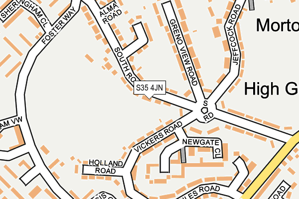 S35 4JN map - OS OpenMap – Local (Ordnance Survey)