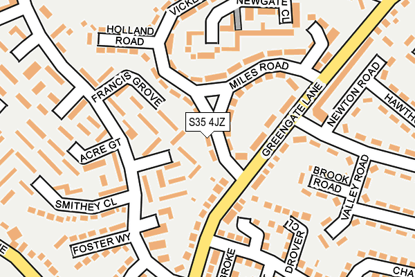 S35 4JZ map - OS OpenMap – Local (Ordnance Survey)