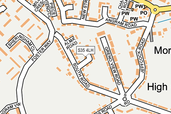 S35 4LH map - OS OpenMap – Local (Ordnance Survey)