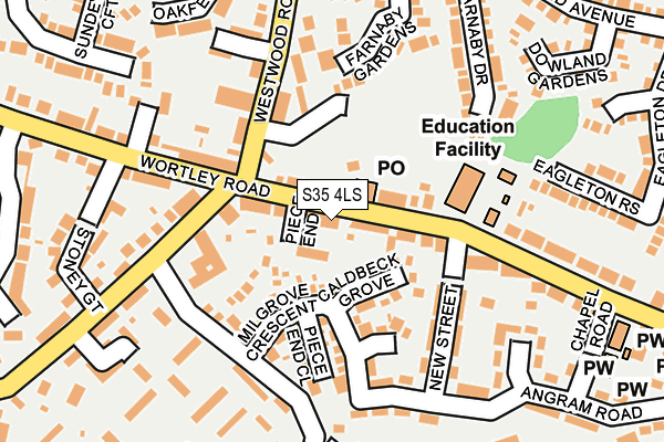 S35 4LS map - OS OpenMap – Local (Ordnance Survey)