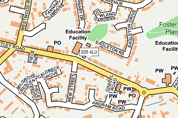 S35 4LU map - OS OpenMap – Local (Ordnance Survey)