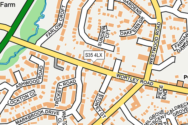 S35 4LX map - OS OpenMap – Local (Ordnance Survey)