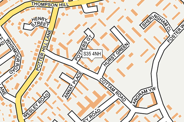 S35 4NH map - OS OpenMap – Local (Ordnance Survey)
