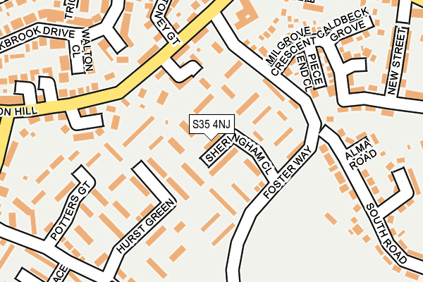 S35 4NJ map - OS OpenMap – Local (Ordnance Survey)