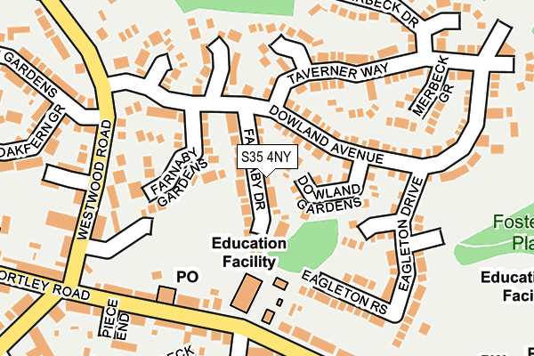 S35 4NY map - OS OpenMap – Local (Ordnance Survey)