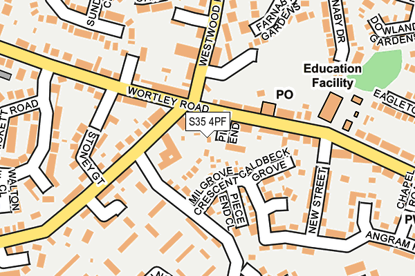 S35 4PF map - OS OpenMap – Local (Ordnance Survey)
