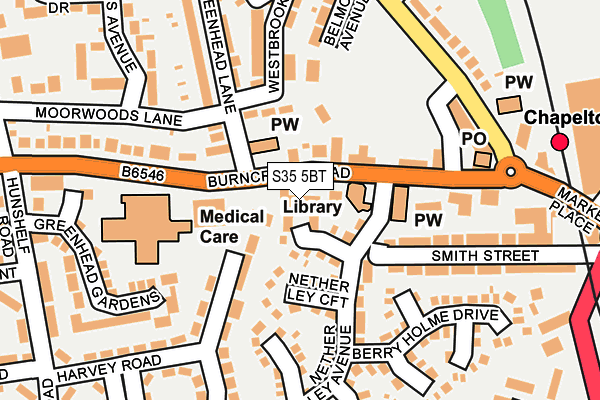S35 5BT map - OS OpenMap – Local (Ordnance Survey)