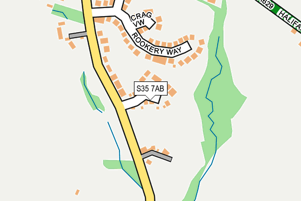 S35 7AB map - OS OpenMap – Local (Ordnance Survey)