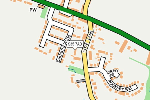 S35 7AD map - OS OpenMap – Local (Ordnance Survey)