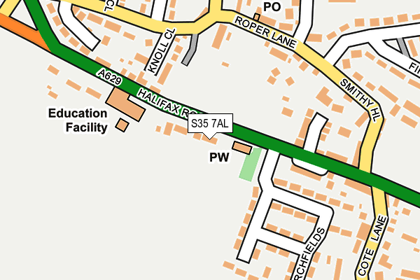 S35 7AL map - OS OpenMap – Local (Ordnance Survey)