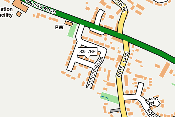 S35 7BH map - OS OpenMap – Local (Ordnance Survey)