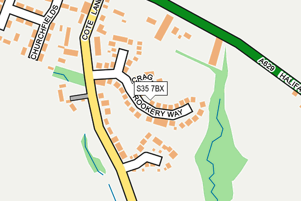 S35 7BX map - OS OpenMap – Local (Ordnance Survey)