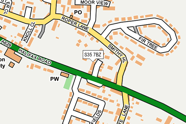S35 7BZ map - OS OpenMap – Local (Ordnance Survey)