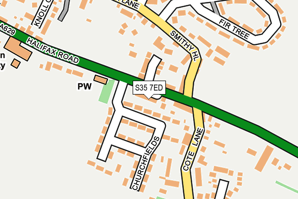 S35 7ED map - OS OpenMap – Local (Ordnance Survey)